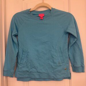 Lilly Pulitzer Girls Beachcomber Terry Pullover Size L 8-10 Turquoise